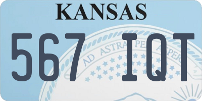 KS license plate 567IQT