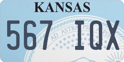 KS license plate 567IQX