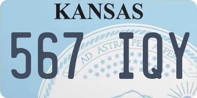 KS license plate 567IQY