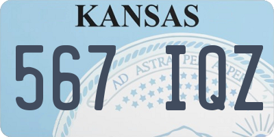 KS license plate 567IQZ