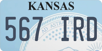 KS license plate 567IRD