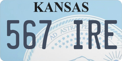 KS license plate 567IRE