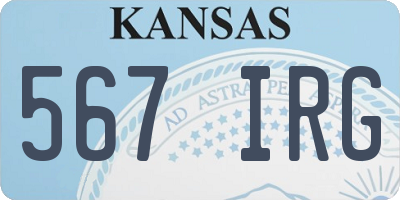 KS license plate 567IRG