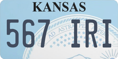 KS license plate 567IRI