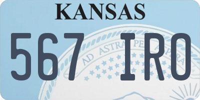 KS license plate 567IRO
