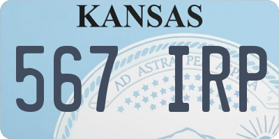 KS license plate 567IRP