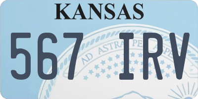 KS license plate 567IRV