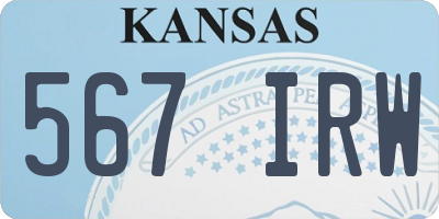KS license plate 567IRW