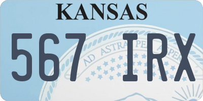 KS license plate 567IRX