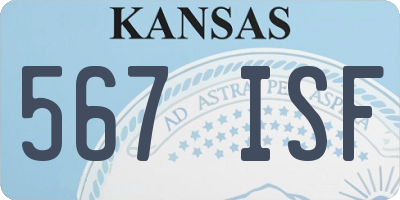 KS license plate 567ISF