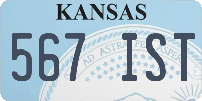 KS license plate 567IST