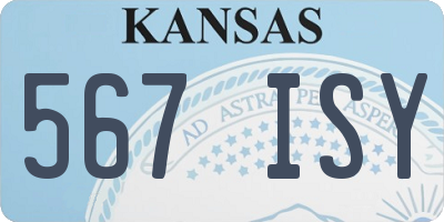 KS license plate 567ISY