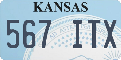 KS license plate 567ITX