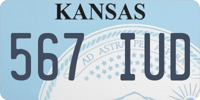 KS license plate 567IUD