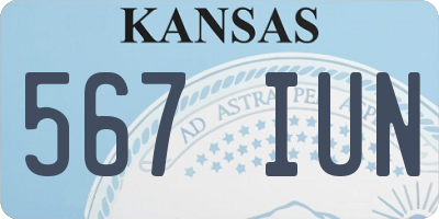 KS license plate 567IUN