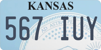 KS license plate 567IUY