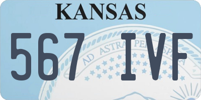KS license plate 567IVF