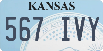 KS license plate 567IVY