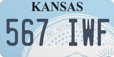 KS license plate 567IWF