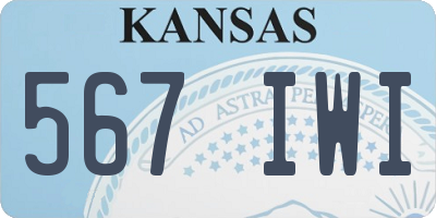 KS license plate 567IWI