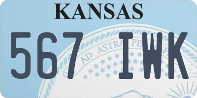 KS license plate 567IWK