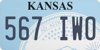 KS license plate 567IWO