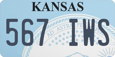 KS license plate 567IWS
