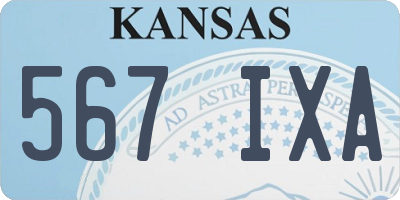 KS license plate 567IXA