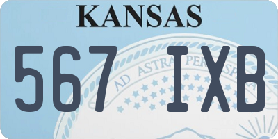 KS license plate 567IXB