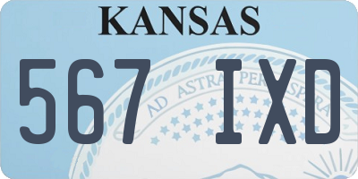 KS license plate 567IXD