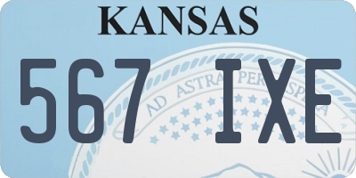 KS license plate 567IXE