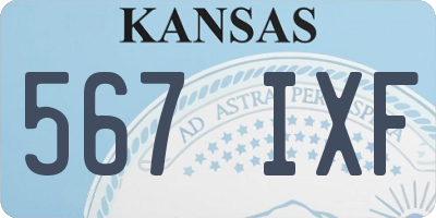 KS license plate 567IXF