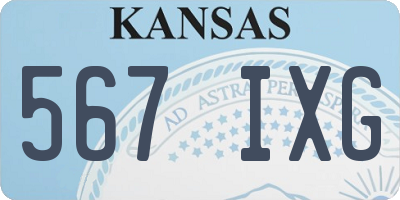 KS license plate 567IXG