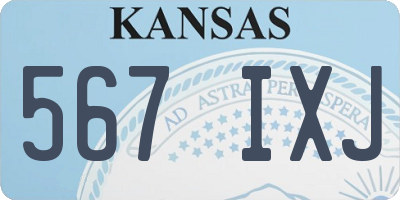 KS license plate 567IXJ
