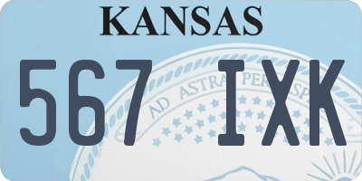 KS license plate 567IXK