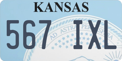 KS license plate 567IXL