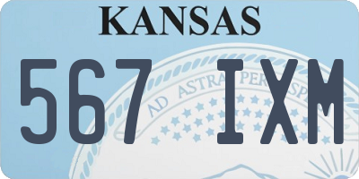 KS license plate 567IXM