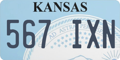 KS license plate 567IXN