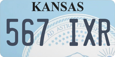 KS license plate 567IXR