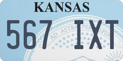 KS license plate 567IXT