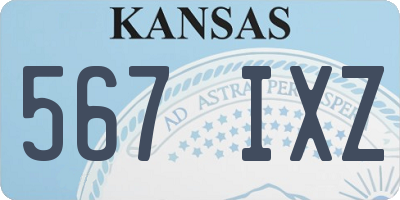 KS license plate 567IXZ