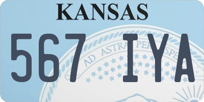 KS license plate 567IYA