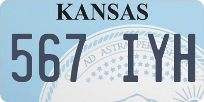 KS license plate 567IYH
