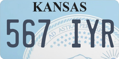 KS license plate 567IYR