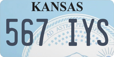 KS license plate 567IYS