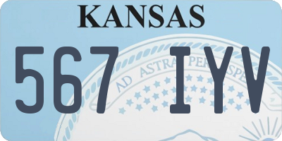 KS license plate 567IYV