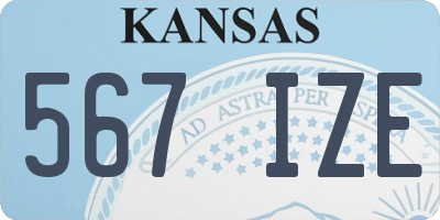 KS license plate 567IZE