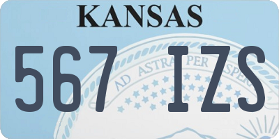 KS license plate 567IZS