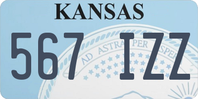 KS license plate 567IZZ