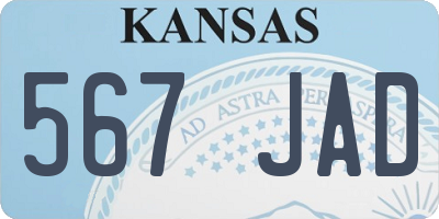 KS license plate 567JAD
